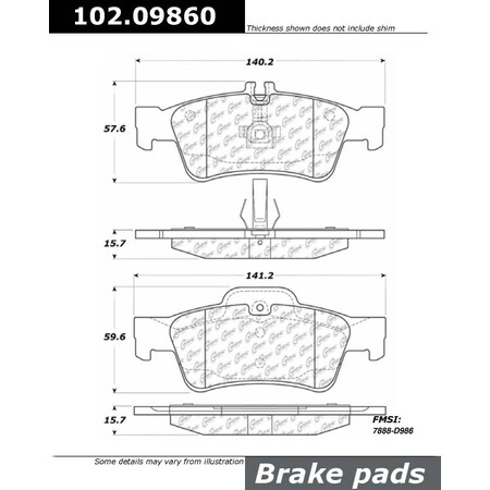 Centric Parts CTEK Brake Pads, 102.09860 102.09860